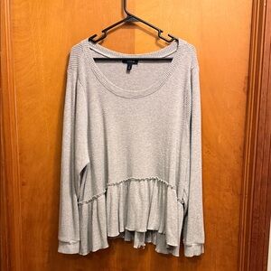 torrid Light Gray Ruffle-Hem Knit Pullover